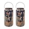Snow Joe Bliss Outdoors Set of 2 Solar LED Lanterns w Humming Bird Design  Hand Painted Finish BSL-309-BZ - alternate 1